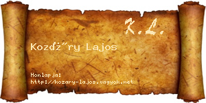 Kozáry Lajos névjegykártya